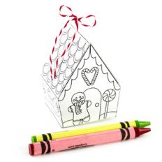 gingerbread man house coloring ornament