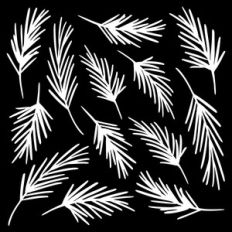 evergreen pine branches stencil