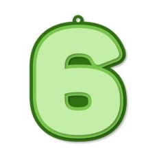 layered number tag - 6