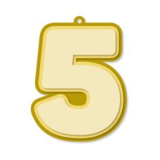 layered number tag - 5