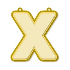 layered monogram tag - x