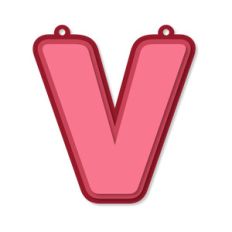 layered monogram tag - v