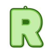 layered monogram tag - r