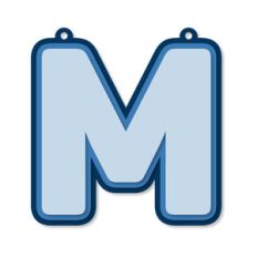 layered monogram tag - m
