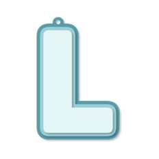 layered monogram tag - l