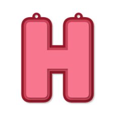 layered monogram tag - h