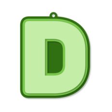 layered monogram tag - d