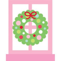 window wreath - milk and cookies