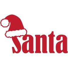 santa word with hat