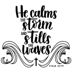 he calms the storm and