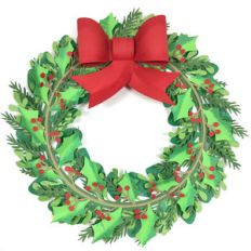 3d tree farm wreath