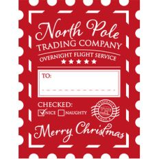 christmas holiday present sack label