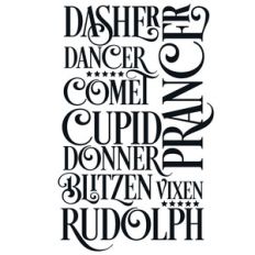 reindeer names word art