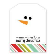 warm wishes snowman neighborhood gift tag