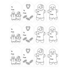 gingerbread coloring gift tags