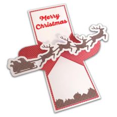 twist pop-up santa and reindeer card