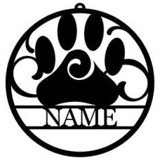 personalized tag ornament - dog cat paw