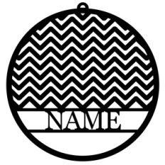 personalized tag ornament - chevron pattern
