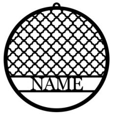 personalized tag ornament - quatrefoil pattern