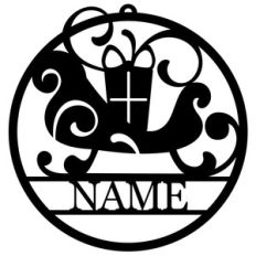 personalized tag ornament - santa sleigh