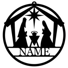 personalized tag ornament - nativity