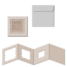 nested square accordion card with envelope