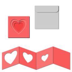 nested square accordion card with envelope