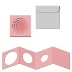 nested square accordion card with envelope