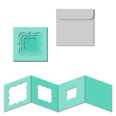 nested square accordion card with envelope