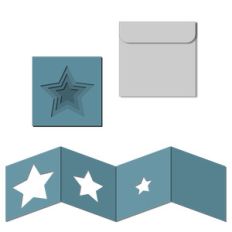 nested square accordion card with envelope