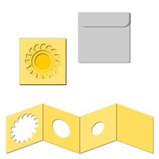 nested square accordion card with envelope