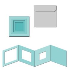 nested square accordion card with envelope