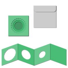 nested square accordion card with envelope