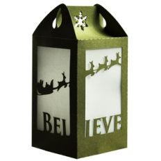 santa's sleigh believe lantern