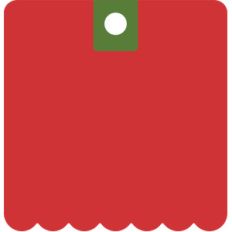scalloped square tag