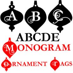 pn monogram ornament tags