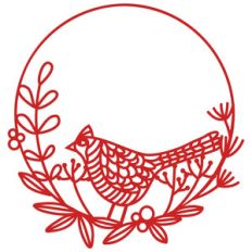 cardinal bird wreath