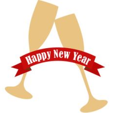 champagne flutes happy new year