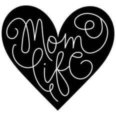 mom life heart phrase