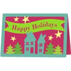 happy holidays houses card