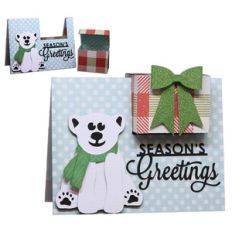 polar bear card with gift box