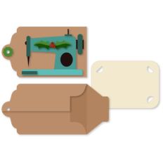 sewing machine gift card tag folder