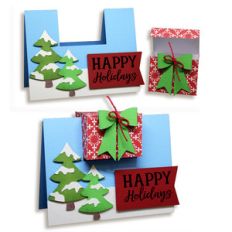 happy holiday card with gift box