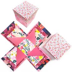 exploding box mini album with pockets and lid