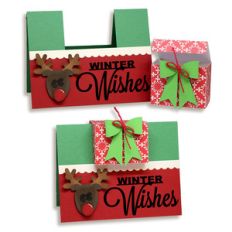 winter wishes card with gift box