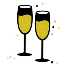 december - champagne glasses