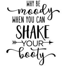 why be moody when you can shake booty phrase