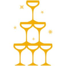 sparkly champagne tower