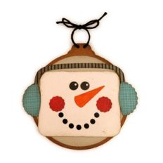 snowman head disc ornament