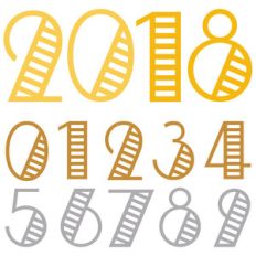 year 2018 deco numbers set